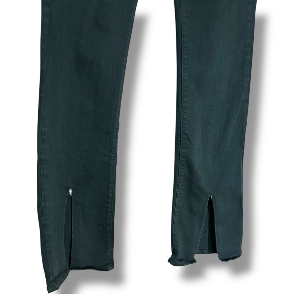 Just Black Dark Forest Green Denim High Waist Flared Slit Leg Women's 26 Jeans - Picture 4 of 13